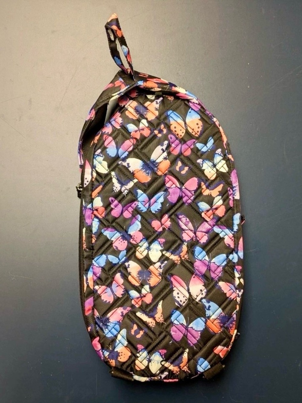 Lug Hovercraft Quilted Watercolor Butterfly Print Sling Bag - Black Multi - Picture 2 of 7